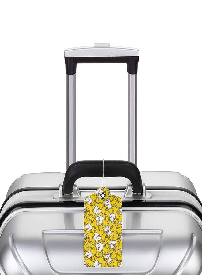 Vridoyt 2 Pcs Cute Cartoon Rubber Ducky Luggage Tag for Suitcase,Identifiers Privacy Cover ID Label with Steel Loop, Duck Tags Gift for Men Women Boy Girl - Image 5